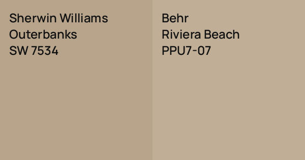 Sherwin Williams Outerbanks vs. Behr Riviera Beach comparison