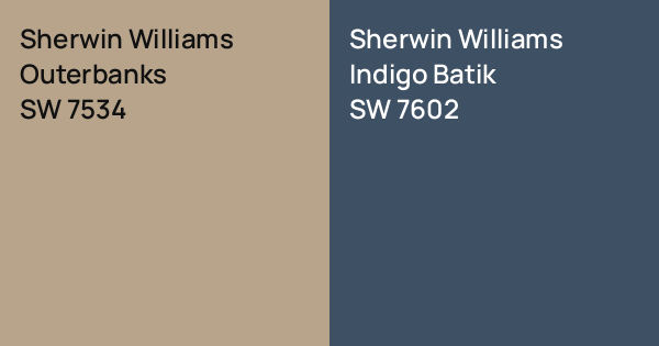 Sherwin Williams Outerbanks vs. Sherwin Williams Indigo Batik comparison