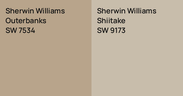 Sherwin Williams Outerbanks vs. Sherwin Williams Shiitake comparison
