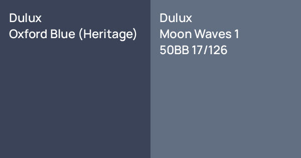 Dulux Oxford Blue (Heritage) vs. Dulux Moon Waves 1 comparison