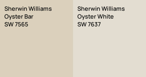 Sherwin Williams Oyster Bar vs. Sherwin Williams Oyster White comparison
