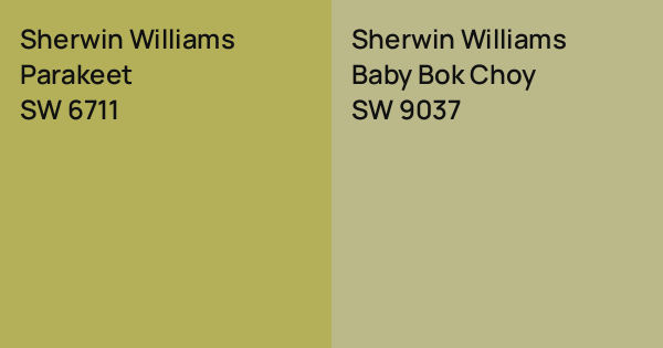 Sherwin Williams Parakeet vs. Sherwin Williams Baby Bok Choy comparison