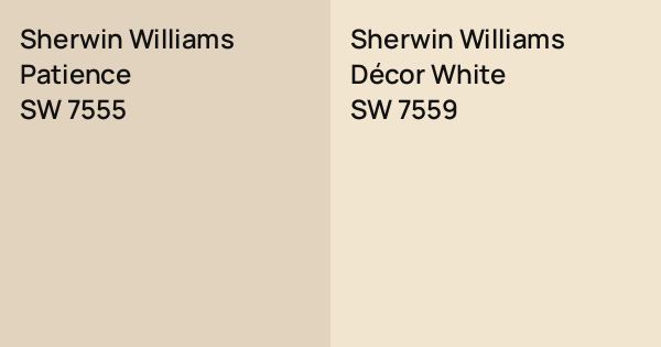 Sherwin Williams Patience vs. Sherwin Williams Décor White comparison