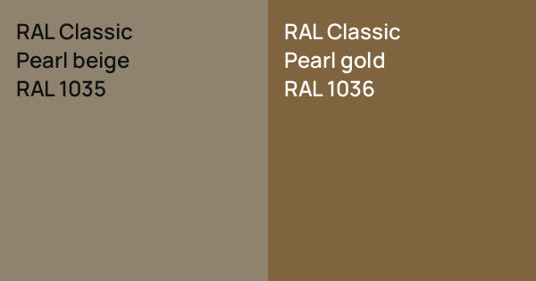 RAL Classic Pearl beige vs. RAL Classic Pearl gold comparison