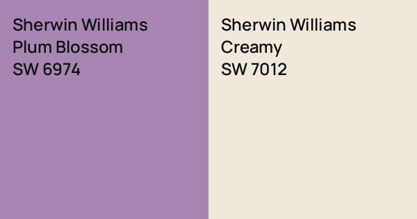 Sherwin Williams Plum Blossom vs. Sherwin Williams Creamy comparison