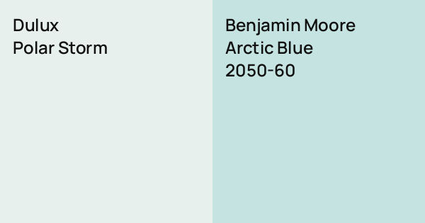 Dulux Polar Storm vs. Benjamin Moore Arctic Blue comparison