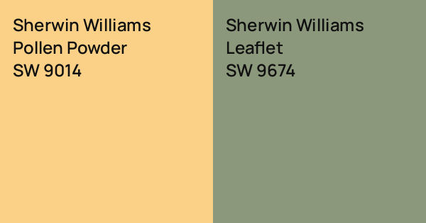 Sherwin Williams Pollen Powder vs. Sherwin Williams Leaflet comparison