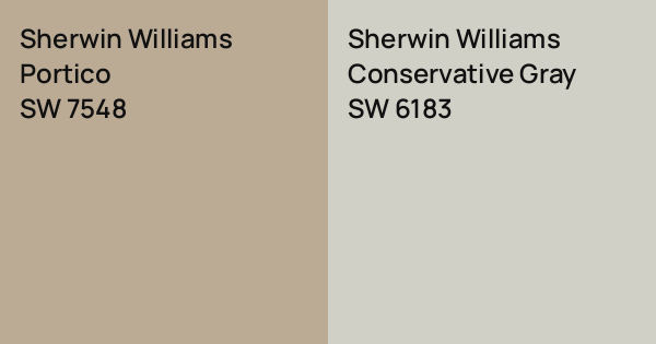 Sherwin Williams Portico vs. Sherwin Williams Conservative Gray comparison