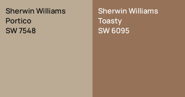 Sherwin Williams Portico vs. Sherwin Williams Toasty comparison