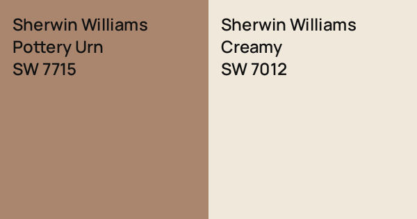 Sherwin Williams Pottery Urn vs. Sherwin Williams Creamy comparison