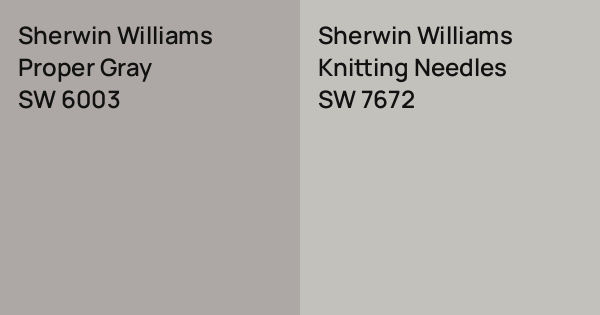 Sherwin Williams Proper Gray vs. Sherwin Williams Knitting Needles ...