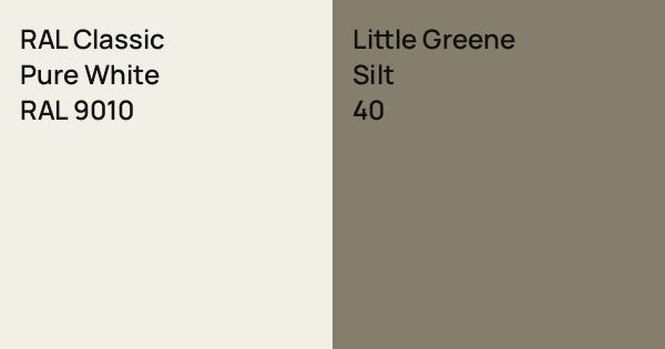 RAL Classic Pure White vs. Little Greene Silt comparison