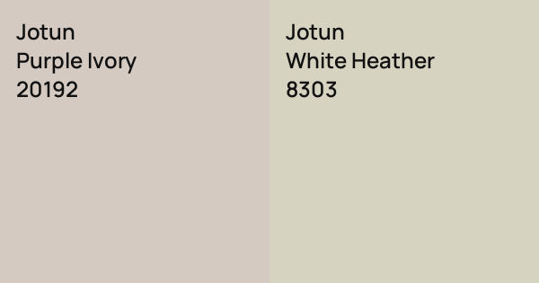 Jotun Purple Ivory vs. Jotun White Heather comparison