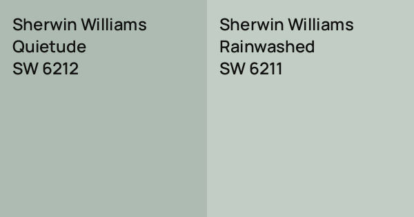 Sherwin Williams Quietude vs. Sherwin Williams Rainwashed comparison