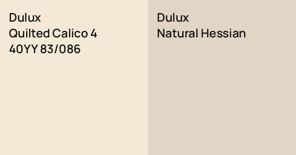 Dulux Quilted Calico 4 vs. Dulux Natural Hessian comparison