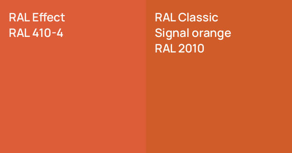 RAL Effect RAL 410-4 vs. RAL Classic Signal orange comparison