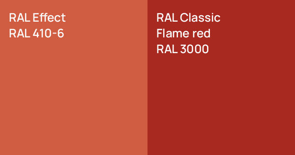 RAL Effect RAL 410-6 vs. RAL Classic Flame red comparison