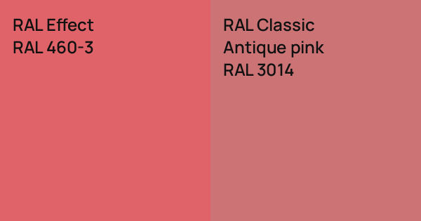 RAL Effect RAL 460-3 vs. RAL Classic Antique pink comparison