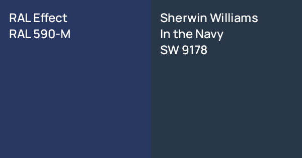 RAL Effect RAL 590-M vs. Sherwin Williams In the Navy comparison