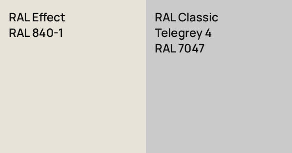 Ral Color 8041 RAL Effect RAL 840-1 vs. RAL Classic Telegrey 4 comparison