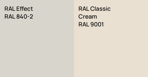 RAL Effect RAL 840-2 vs. RAL Classic Cream comparison