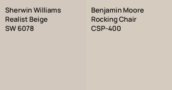 Sherwin Williams Realist Beige vs. Benjamin Moore Rocking Chair comparison