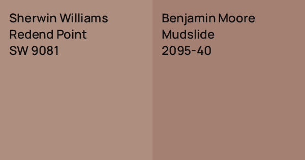 Sherwin Williams Redend Point vs. Benjamin Moore Mudslide comparison