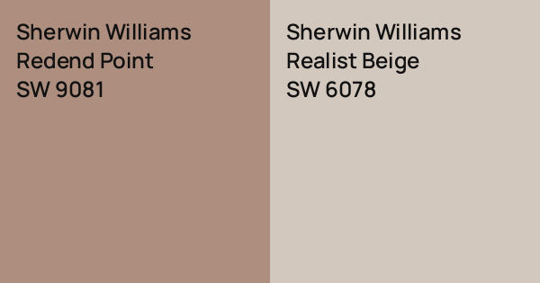 Point Beige Sherwin Williams Redend Point vs. Sherwin Williams Realist Beige comparison