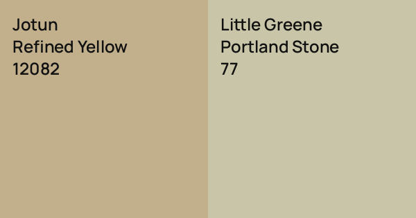Stone Yellow Color Jotun Refined Yellow vs. Little Greene Portland Stone comparison