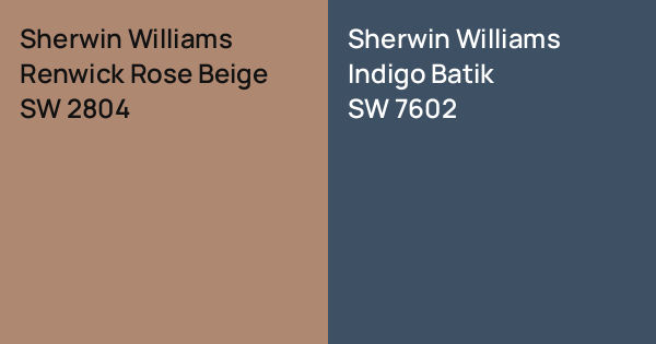 Sherwin Williams Renwick Rose Beige vs. Sherwin Williams Indigo Batik ...