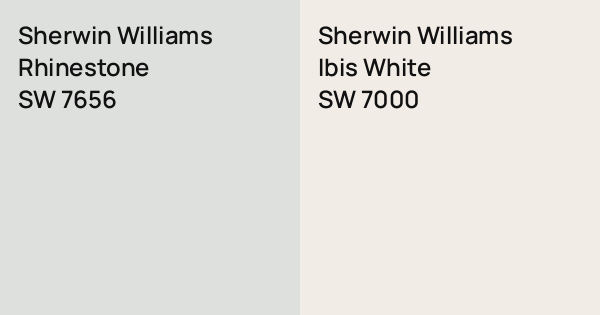 Sherwin Williams Rhinestone vs. Sherwin Williams Ibis White comparison