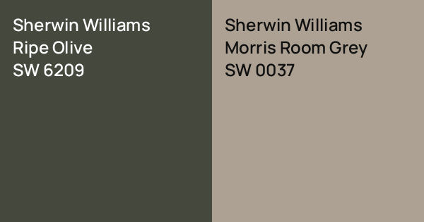 Sherwin Williams Ripe Olive vs. Sherwin Williams Morris Room Grey ...