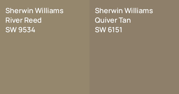Sherwin Williams River Reed vs. Sherwin Williams Quiver Tan comparison