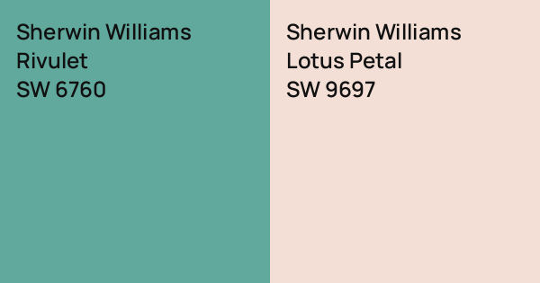 Sherwin Williams Rivulet vs. Sherwin Williams Lotus Petal comparison