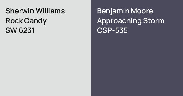 Storm Vs Rocks Sherwin Williams Rock Candy vs. Benjamin Moore Approaching Storm comparison