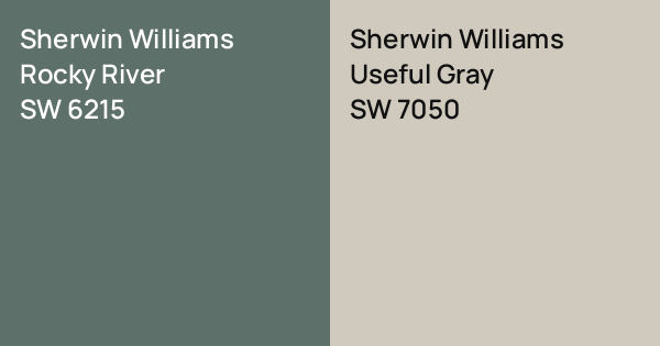 Sw Rocky Ridge Sherwin Williams Rocky River vs. Sherwin Williams Useful Gray comparison