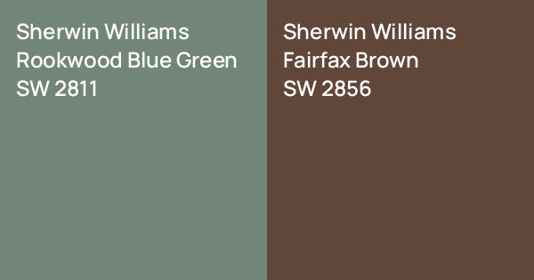 Sw 2811 Sherwin Williams Rookwood Blue Green vs. Sherwin Williams Fairfax Brown ...