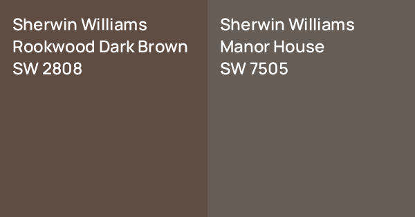 Sherwin Williams Rookwood Dark Brown vs. Sherwin Williams Manor House ...