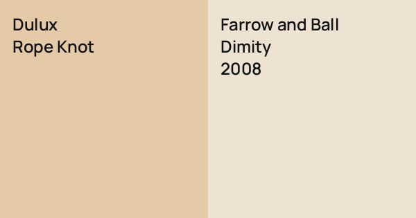 Dulux Rope Knot vs. Farrow and Ball Dimity comparison