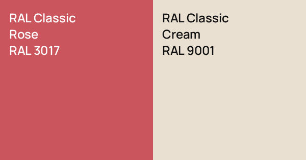 Ral Roz RAL Classic Rose vs. RAL Classic Cream comparison