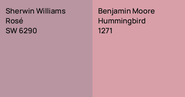 Sherwin Williams Rosé vs. Benjamin Moore Hummingbird comparison