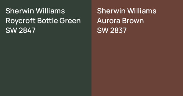 Sherwin Williams Roycroft Bottle Green vs. Sherwin Williams Aurora ...