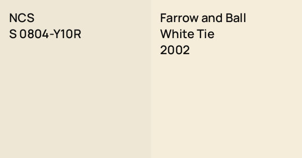 NCS S 0804-Y10R vs. Farrow and Ball White Tie comparison
