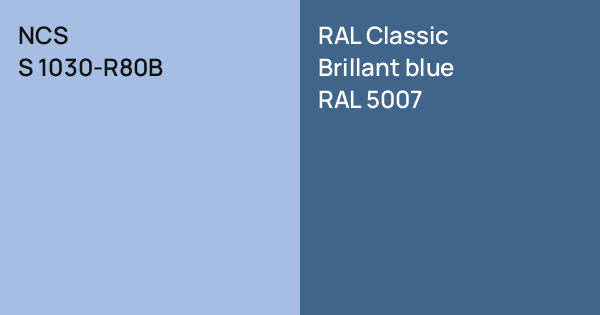 NCS S 1030-R80B vs. RAL Classic Brillant blue comparison