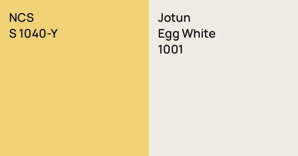 NCS S 1040-Y vs. Jotun Egg White comparison