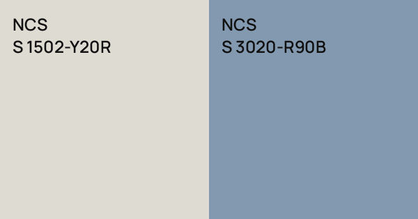 NCS S 1502-Y20R vs. NCS S 3020-R90B comparison