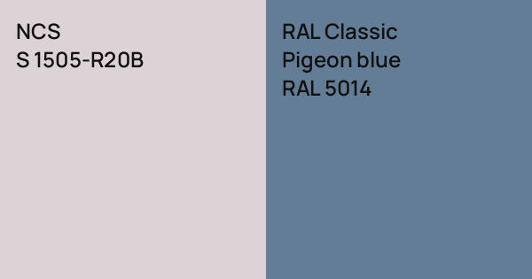 NCS S 1505-R20B vs. RAL Classic Pigeon blue comparison