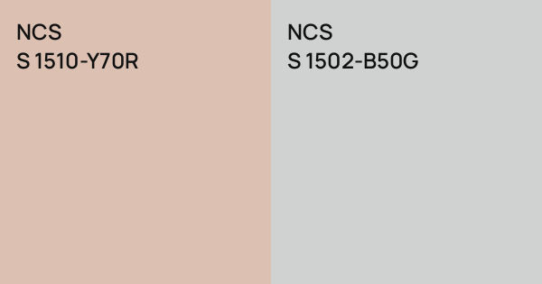 NCS S 1510-Y70R vs. NCS S 1502-B50G comparison