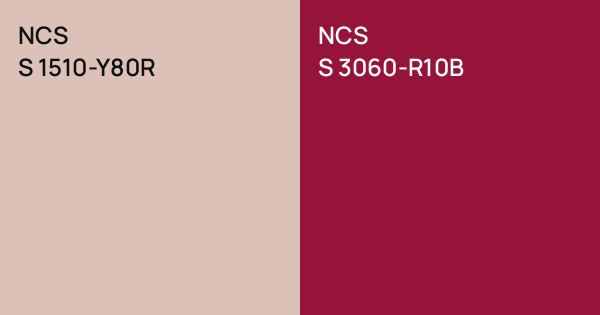 NCS S 1510-Y80R vs. NCS S 3060-R10B comparison