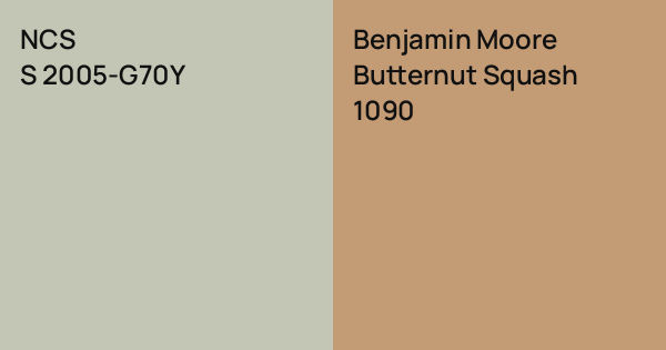 NCS S 2005-G70Y vs. Benjamin Moore Butternut Squash comparison